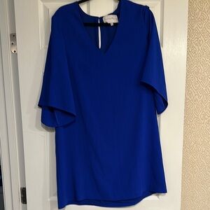 Blue V-Neck Women's Top